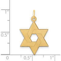 14K Yellow Gold Laser Designed Star of David Pendant - Polished Finish by Oro Pregiato