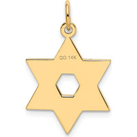14K Yellow Gold Laser Designed Star of David Pendant - Polished Finish by Oro Pregiato