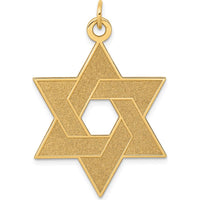 14K Yellow Gold Laser-Designed Star of David Pendant - Symbolic Religious Jewelry by Oro Pregiato