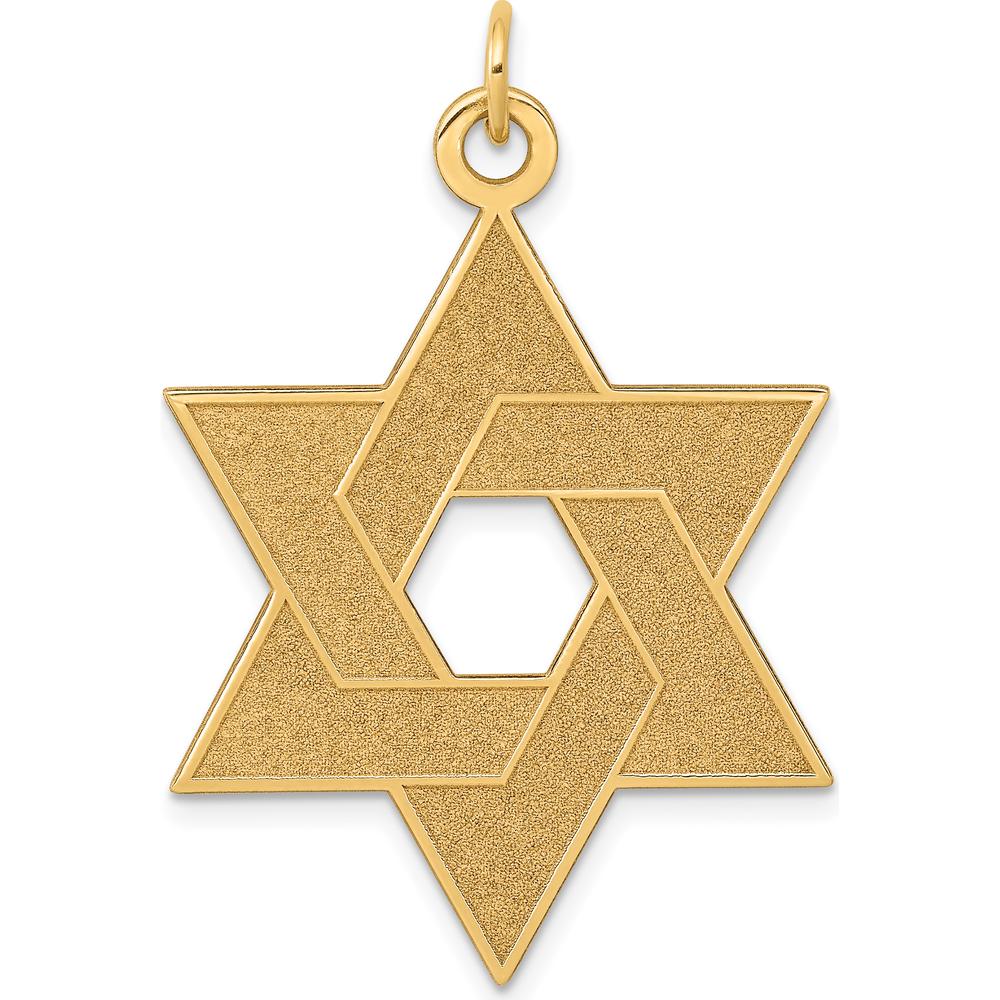 14K Yellow Gold Laser-Designed Star of David Pendant - Symbolic Religious Jewelry by Oro Pregiato