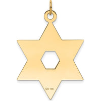 14K Yellow Gold Laser-Designed Star of David Pendant - Symbolic Religious Jewelry by Oro Pregiato