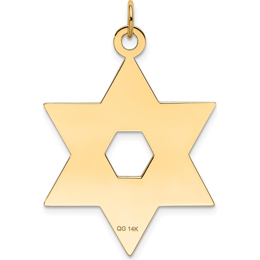 14K Yellow Gold Laser-Designed Star of David Pendant - Symbolic Religious Jewelry by Oro Pregiato