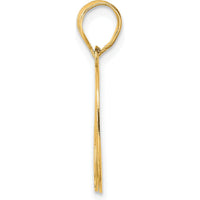 14K Yellow Gold Laser Etched Number 60 Pendant with Polished Satin Finish
