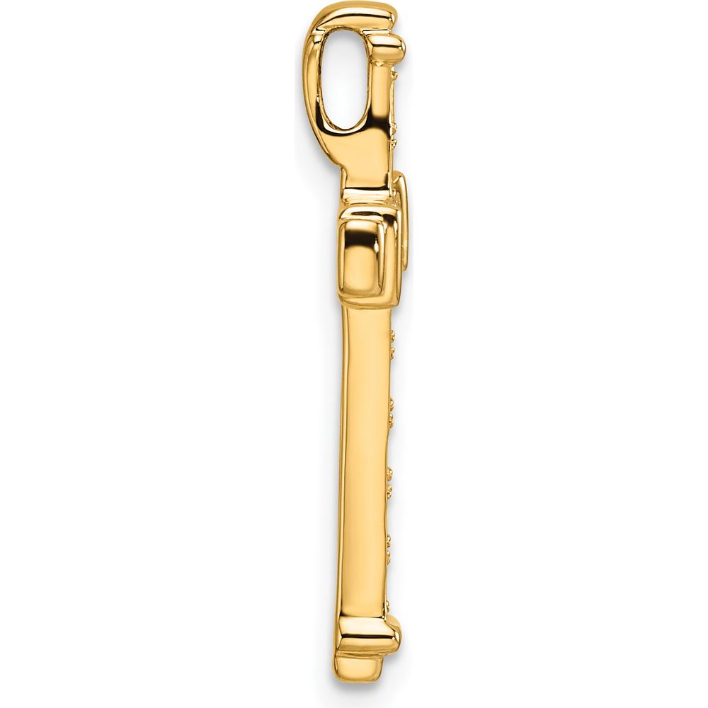 14K Yellow Gold Latin Cross Pendant Slide Mounting for Twelve 2mm Round Gemstones - Polished Finish by Oro Pregiato