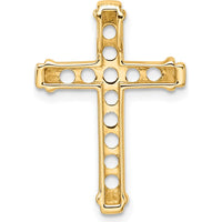 14K Yellow Gold Latin Cross Pendant Slide Mounting for Twelve 2mm Round Gemstones - Polished Finish by Oro Pregiato