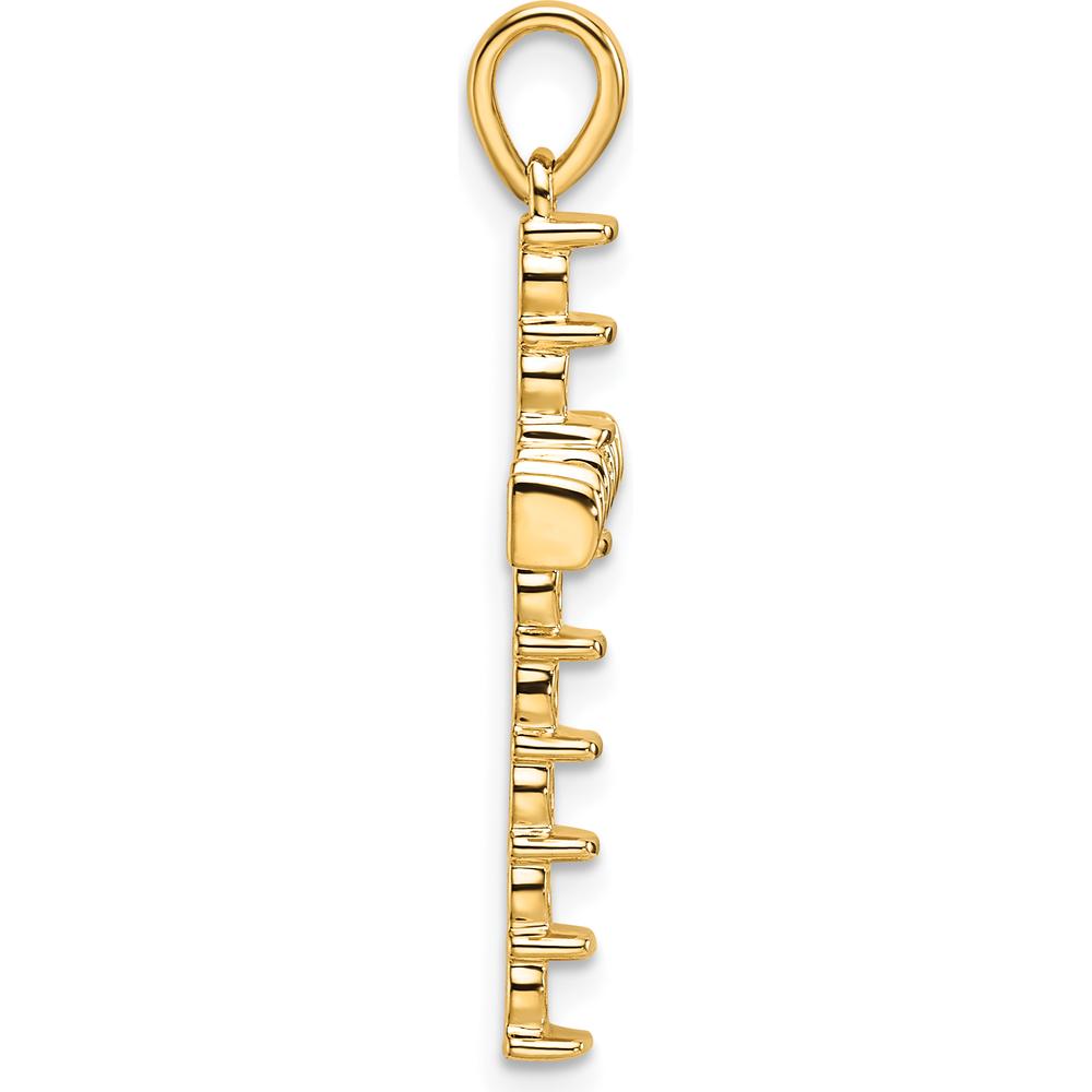 14K Yellow Gold Latin Cross Pendant with Round Stone Mountings - 0.06 Carat Total Weight by Oro Pregiato