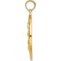 14K Yellow Gold Lauderdale-by-the-Sea Pelican Motif Pendant by Oro Pregiato