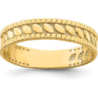 14K Yellow Gold Leaf Engraved Thumb Ring - Fashion Statement Piece by 0