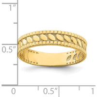 14K Yellow Gold Leaf Engraved Thumb Ring - Fashion Statement Piece by 0