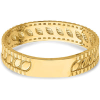 14K Yellow Gold Leaf Engraved Thumb Ring - Fashion Statement Piece by 0