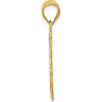 14K Yellow Gold Leo Zodiac Oval Pendant with Satin Polished Finish - 28mm Length by Oro Pregiato