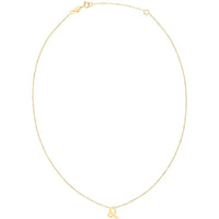 14K Yellow Gold Leo Zodiac Sign Necklace - Adjustable 18" with Spring Ring Clasp by Orozza Fine Jewelry