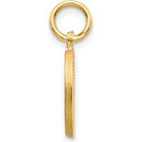 14K Yellow Gold Letter D Initial Charm with Diamond-Cut Texture - Medium Pendant by Oro Pregiato