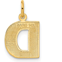14K Yellow Gold Letter D Initial Charm with Diamond-Cut Texture - Medium Pendant by Oro Pregiato