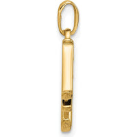 14K Yellow Gold Letter M Pendant with Round Diamonds - 0.01 Carat Total Diamond Weight by Oro Pregiato