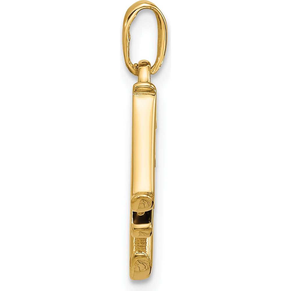 14K Yellow Gold Letter M Pendant with Round Diamonds - 0.01 Carat Total Diamond Weight by Oro Pregiato