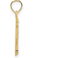 14K Yellow Gold Lighthouse and Anchor Charm Pendant - 15mm Width by Oro Pregiato