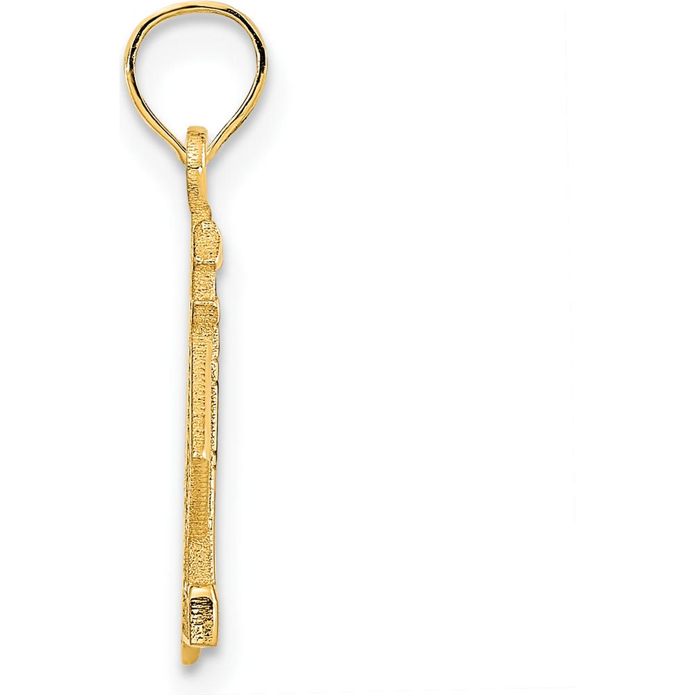 14K Yellow Gold Lighthouse and Anchor Charm Pendant - 15mm Width by Oro Pregiato