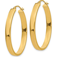 14K Yellow Gold Lightweight Oval Hoop Earrings - Polished Finish by 0