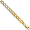 14K Yellow Gold Lightweight Pavé Flat Cuban Chain Necklace - 20 Inches by Oro Pregiato