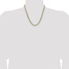 14K Yellow Gold Lightweight Pavé Flat Cuban Chain Necklace - 20 Inches by Oro Pregiato