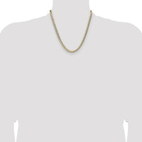 14K Yellow Gold Lightweight Pavé Flat Cuban Chain Necklace - 20 Inches by Oro Pregiato