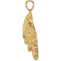 14K Yellow Gold Lion’s Paw Seashell Pendant with Textured Detailing - 35mm by Oro Pregiato