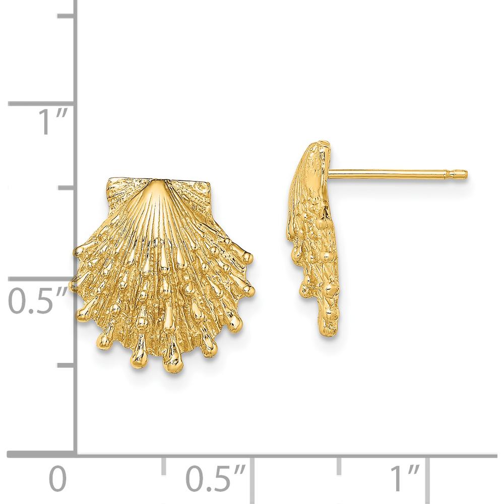 14K Yellow Gold Lion's Paw Shell Button Earrings - Timeless Design by 0