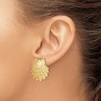 14K Yellow Gold Lion's Paw Shell Button Post Earrings by 0
