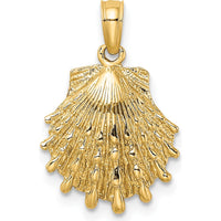 14K Yellow Gold Lion's Paw Shell Charm Pendant - Textured Ocean-Inspired Design by Oro Pregiato