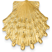 14K Yellow Gold Lion's Paw Shell Omega Slide Pendant - Textured Polished Motif by 0