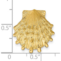 14K Yellow Gold Lion's Paw Shell Omega Slide Pendant - Textured Polished Motif by 0