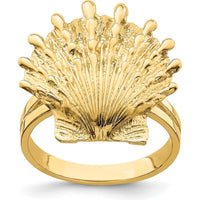 14K Yellow Gold Lion's Paw Shell Ring - Open Back Design by 0