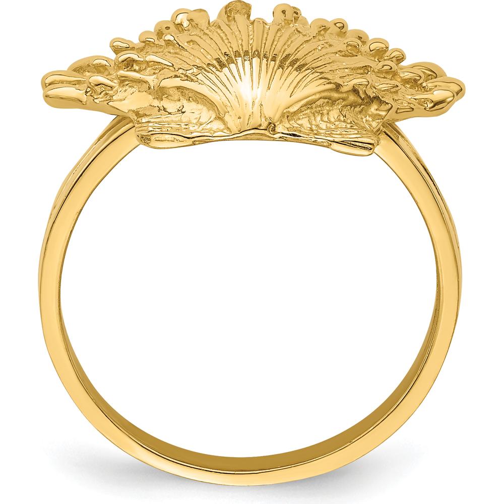 14K Yellow Gold Lion's Paw Shell Ring - Open Back Design by 0