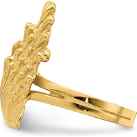 14K Yellow Gold Lion's Paw Shell Ring - Open Back Design by 0
