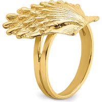 14K Yellow Gold Lion's Paw Shell Ring - Open Back Design by 0