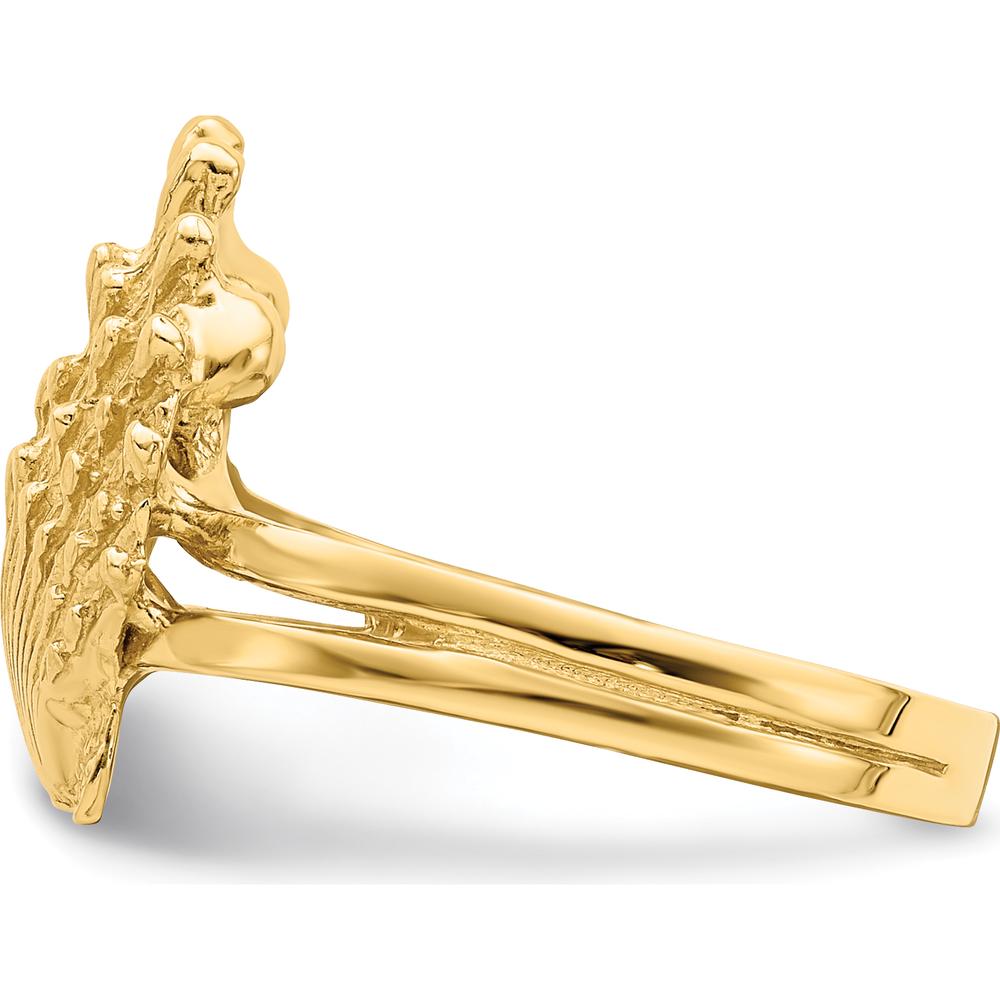 14K Yellow Gold Lion's Paw Shell Themed Ring - Open Back Design by 0