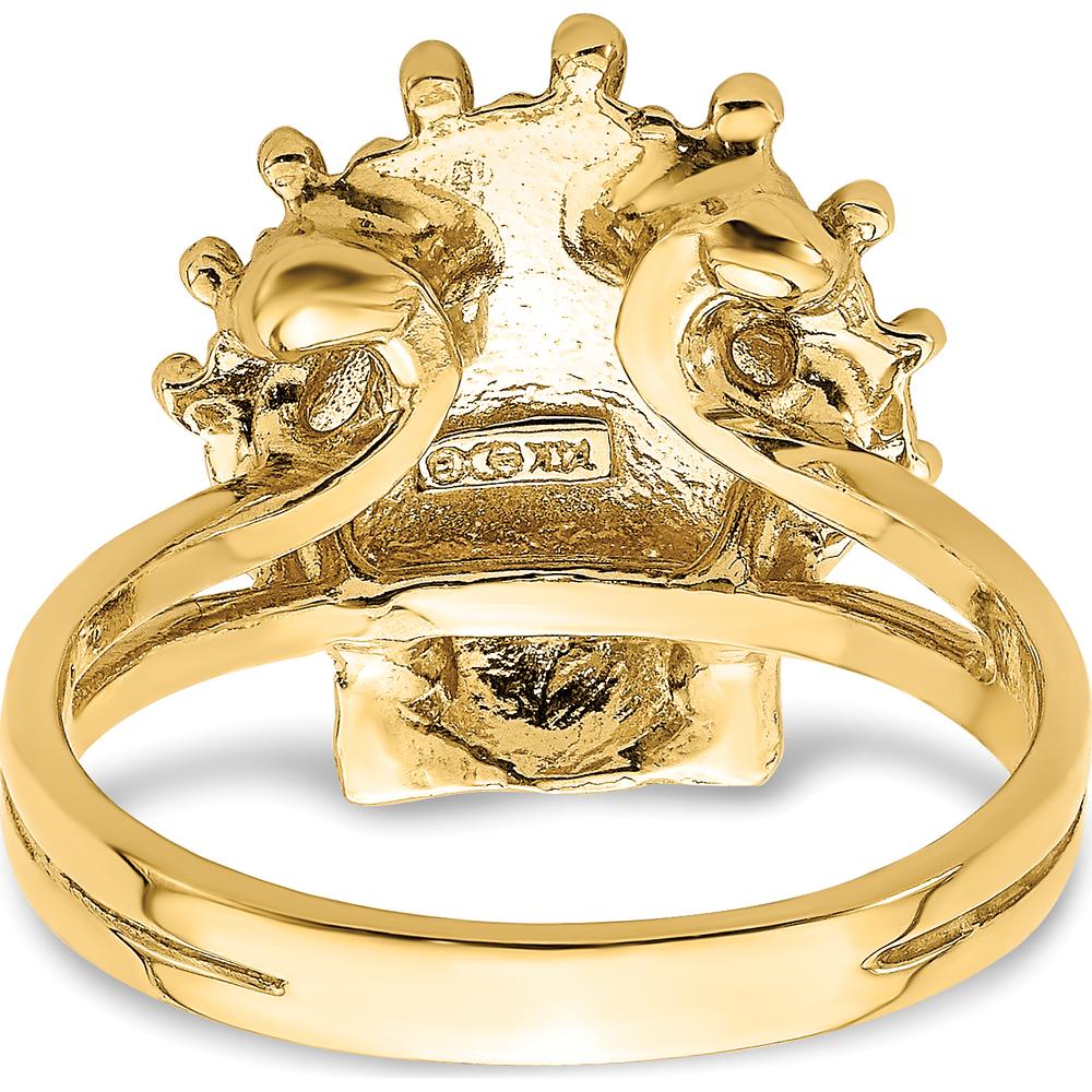 14K Yellow Gold Lion's Paw Shell Themed Ring - Open Back Design by 0