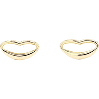 14K Yellow Gold Lip Stud Earrings with Open Contemporary Design