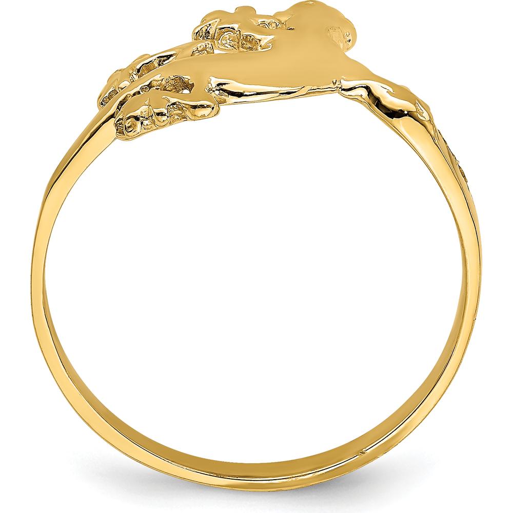 14K Yellow Gold Lizard Motif Ring with Polished Finish by Oro Pregiato