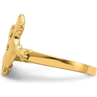 14K Yellow Gold Lizard Motif Ring with Polished Finish by Oro Pregiato