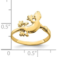 14K Yellow Gold Lizard Motif Ring with Polished Finish by Oro Pregiato
