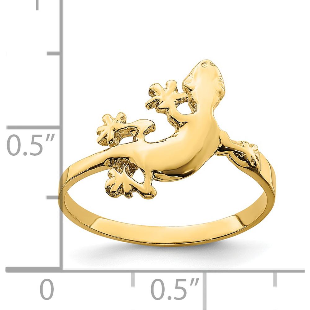 14K Yellow Gold Lizard Motif Ring with Polished Finish by Oro Pregiato