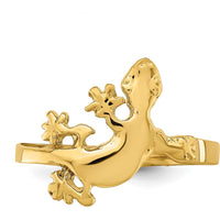 14K Yellow Gold Lizard Motif Ring with Polished Finish by Oro Pregiato