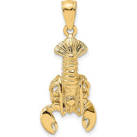 14K Yellow Gold Lobster Pendant with Moveable Claws by Oro Pregiato