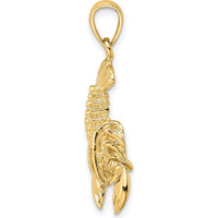 14K Yellow Gold Lobster Pendant with Moveable Claws by Oro Pregiato