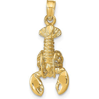 14K Yellow Gold Lobster Pendant with Moveable Claws - Polished Finish by Oro Pregiato