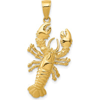 14K Yellow Gold Lobster Pendant with Solid Cast Design - 34mm Length by Oro Pregiato