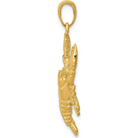 14K Yellow Gold Lobster Pendant with Solid Cast Design - 34mm Length by Oro Pregiato