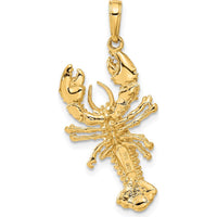 14K Yellow Gold Lobster Pendant with Solid Cast Design - 34mm Length by Oro Pregiato